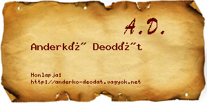 Anderkó Deodát névjegykártya